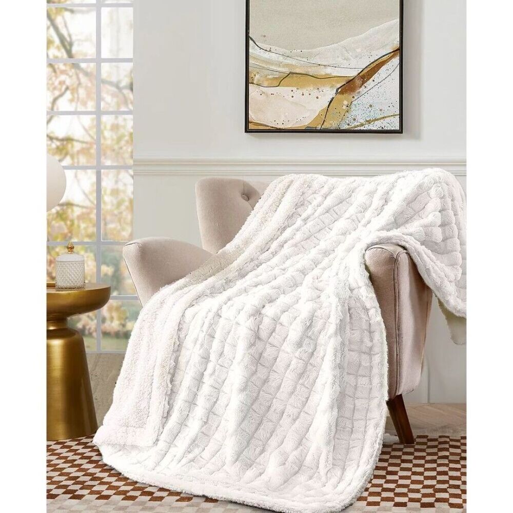 Royal Luxe Reversible Micromink Sherpa Throw Blanket 50x60 Tie Dye Soft Cozy New